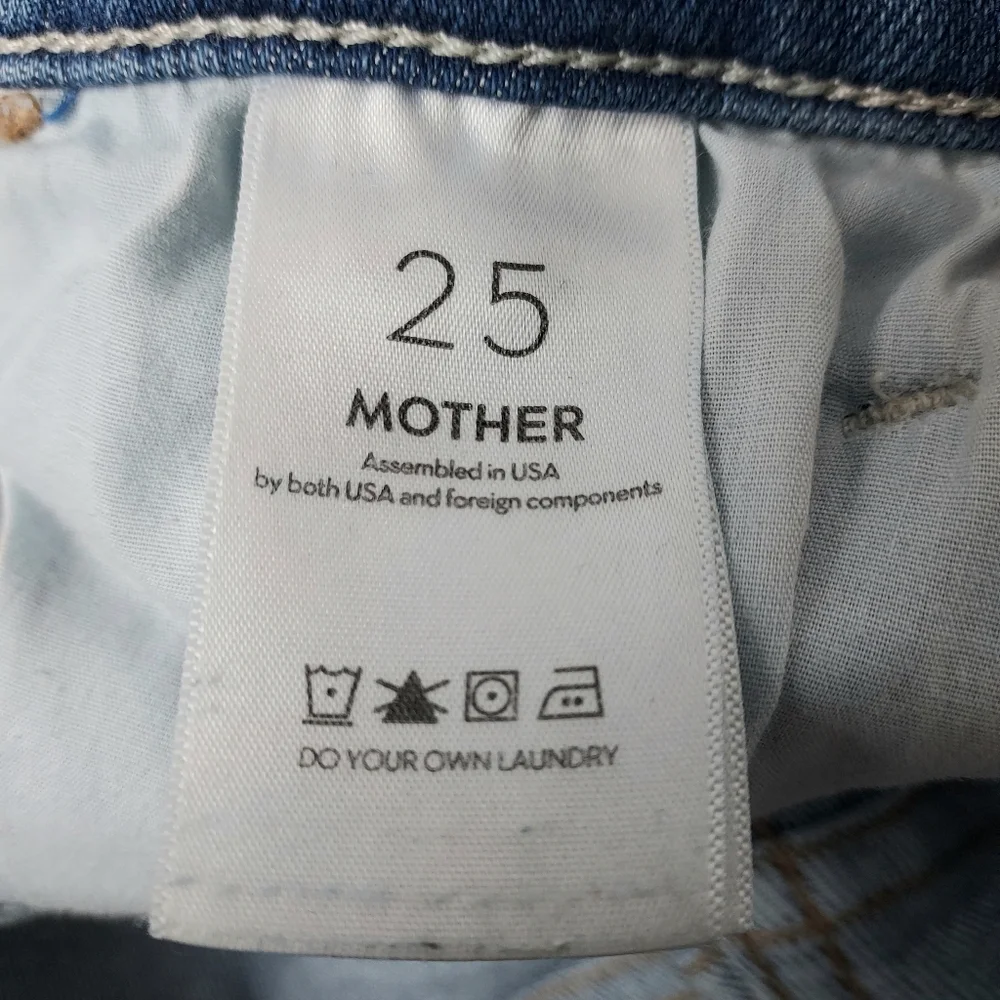 MOTHER The Hustler Sneak Jeans High-Rise Mini Flare Size 25